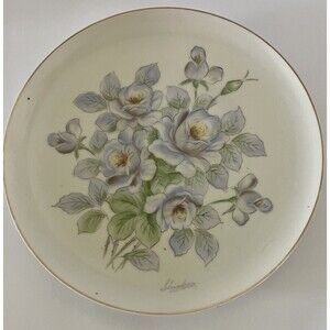 Hand Painted 10 In Plate SBA,  VTG, Granny Core, Cottage Core, Kitsch Japan